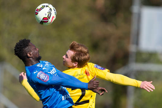 Halmstads King Osei Gyan och Falkenbergs Dan Keat