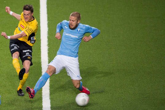 Elfsborgs Lasse Nilsson och Malmö FFs Anton Tinnerholm