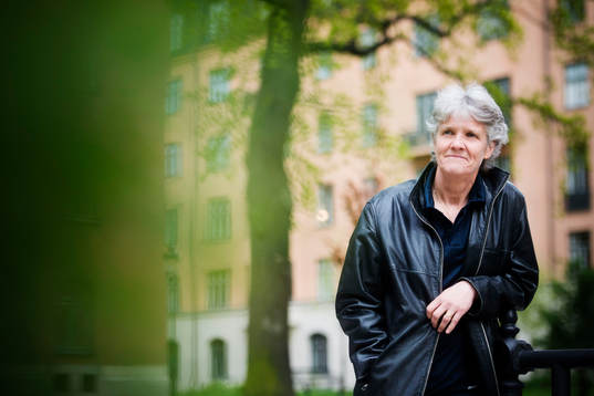 Sveriges förbundskapten Pia Sundhage poserar för ett porträtt när VM-truppen presenteras