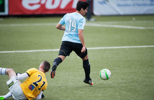 IFK Hässleholms Diego Delgado i matchen i division 2 mellan IFK Malmö och IFK Hässleholm i Malmö 9 maj 2015.
