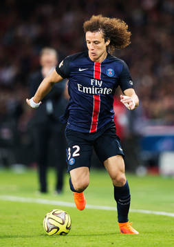 s David Luiz under fotbollsmatchen i Ligue 1 mellan Paris SG och Reims den 23 maj 2015 i Paris.