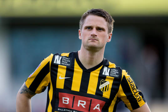 Häckens Gunnar Heidar Thorvaldsson innan fotbollsmatchen i
