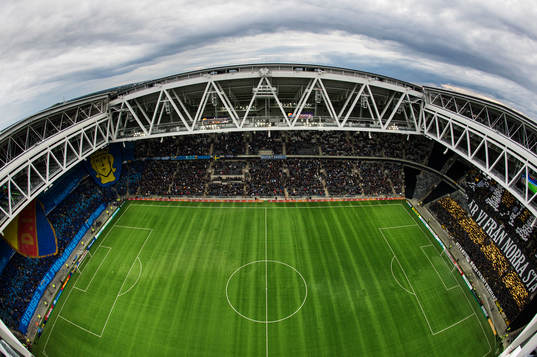 Översikt över Tele2 Arena och lagens tifo