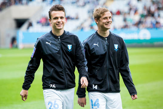 Malmö FFs Andreas Vindheim och Erik Andersson