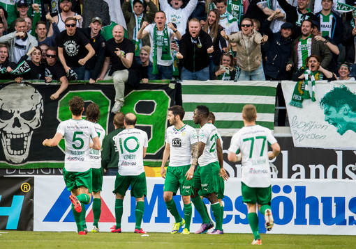 Hammarbys Linus Hallenius jublar