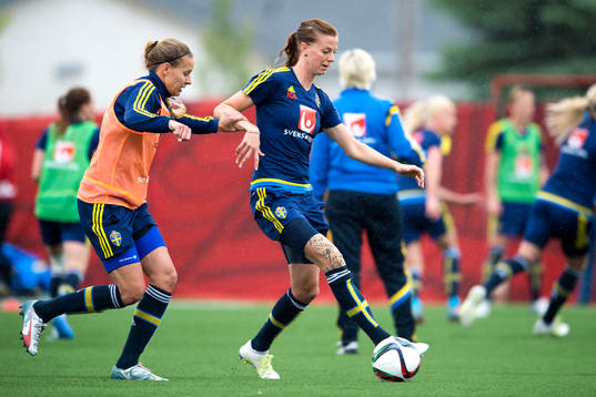 Sveriges Charlotte Rohlin och Lotta Schelin