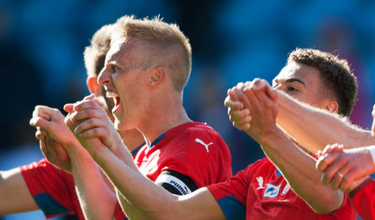 Helsingborgs Jordan Larsson i matchen i allsvenskan mellan Helsingborg och Åtvidaberg i Helsingborg 6 juni 2015.
