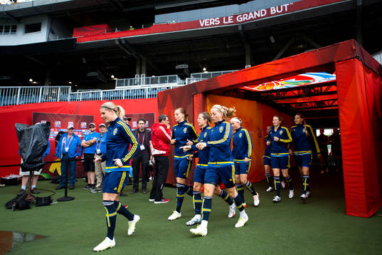 Sveriges Olivia Schough, Lotta Schelin, Lina Nilsson, Linda