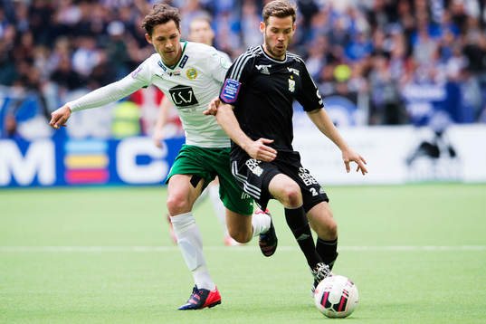 Hammarbys Philip Haglund och IFK Göteborgs Emil Salomonsson