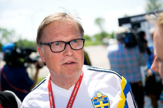 Sveriges läkare Yelverton Tegner blir intervjuad