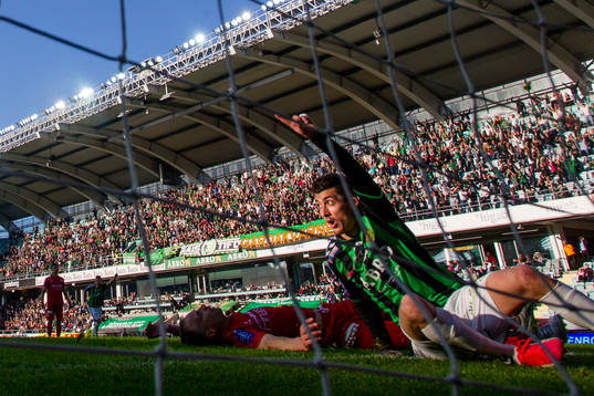 GAIS Petrit Zhubi jublar efter att ha gjort 4-2