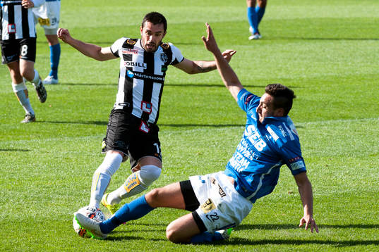 Landskronas Igor Arsenijevic  och Norrbys Kardo Sarchel Aso