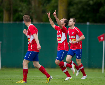 Höganäs Kastriot Sogojeva jublar efter 1-0