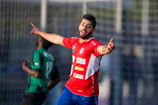 Höganäs Fady Alaaraji jublar efter 3-0