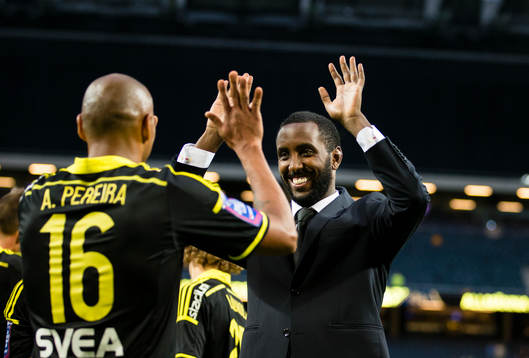 s Alessandro Silva Pereira efter fotbollsmatchen i Allsvenskan mellan AIK och Elfsborg och 26 Juli 2015 i Stockholm. 