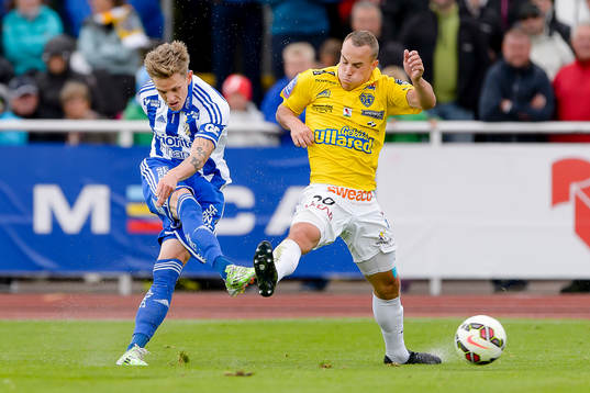 IFK Göteborgs Sören Rieks och Falkenbergs Calle Wede
