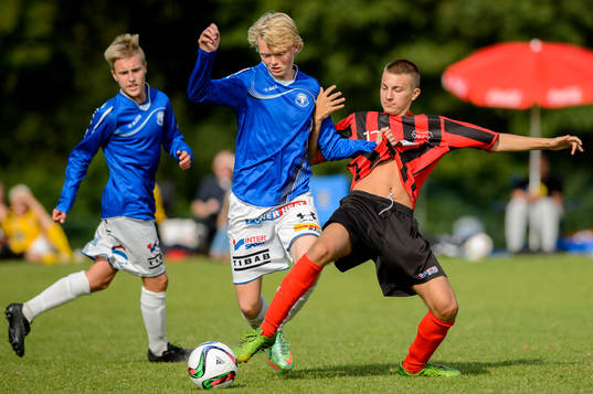 under finalen i fotbollsmatchen i Eskilscupen pojkar P16 mellan Trelleborg och Eslöv den 2 augusti  2015 i Helsingborg.