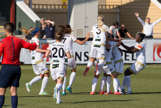 Rosengårds spelare jublar