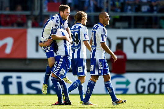 IFK Göteborgs Emil Salomonsson jublar efter 3-0