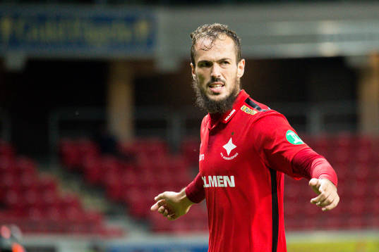 Norrköpings Emir Kujovic jublar efter 0-1