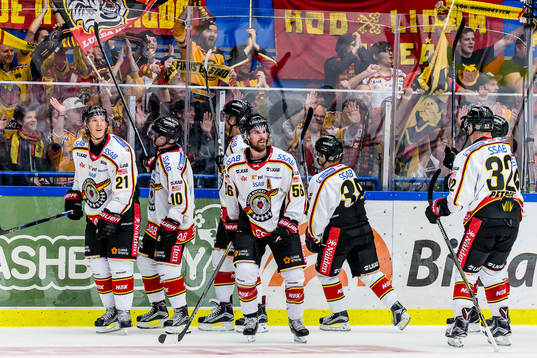 Luleås spelare jublar framför fansen