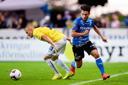 Falkenbergs Rasmus Sjöstedt och Halmstads Sead Haksabanovic