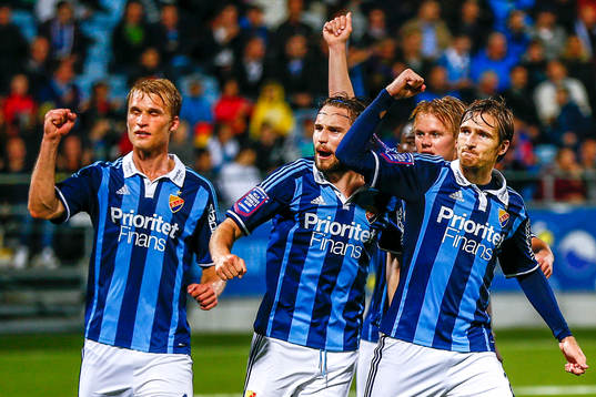 Djurgårdens spelare jublar