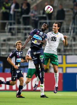 Gefles Dioh Williams i en nickduell med Hammarbys Philip