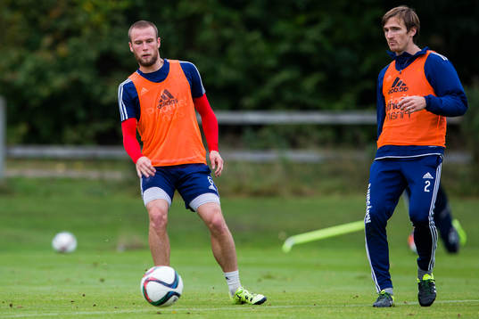 Djurgårdens Alexander Faltsetas och Jesper Arvidsson