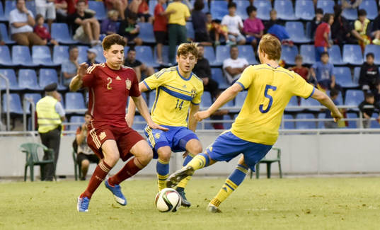 Football match between the national teams of Spain and