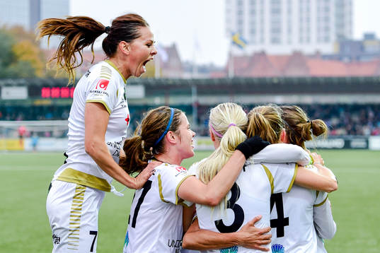 Rosengårds Sara Björk Gunnarsdottir jublar