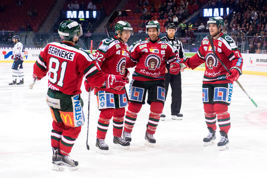 Frölundas Ryan Lasch, Lukas Bengtsson, Joel Lundqvist och