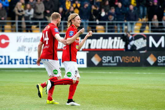 Falkenbergs Johan Svahn jublar efter 4-2