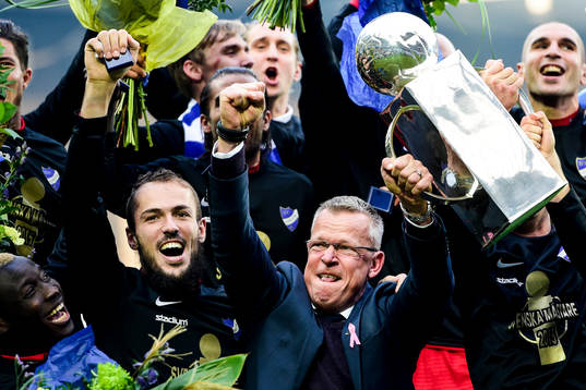 Norrköpings spelare med Alhaji Kamara, Mirza Halvadzic och