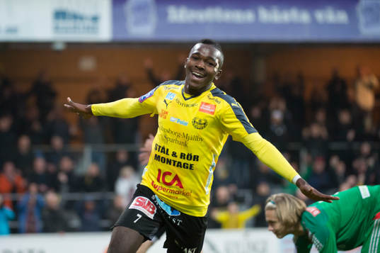 Mjällbys Lumala Abdu jublar