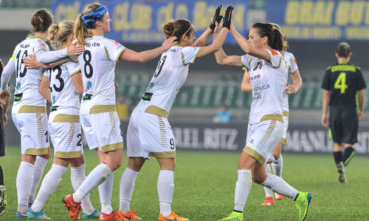 Rosengårds Sara Björk Gunnarsdottir jublar