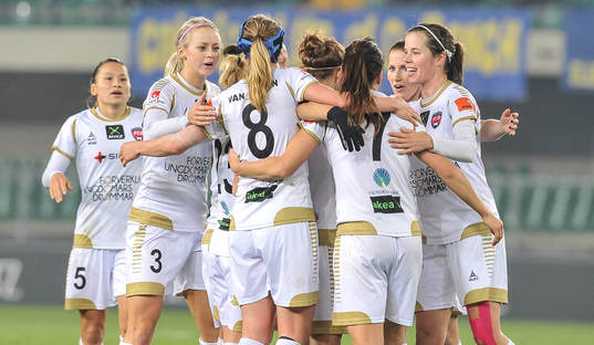 Rosengårds Sara Björk Gunnarsdottir jublar