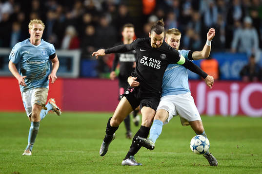 s Zlatan Ibrahimovic och Malmö FFs Rasmus Bengtsson