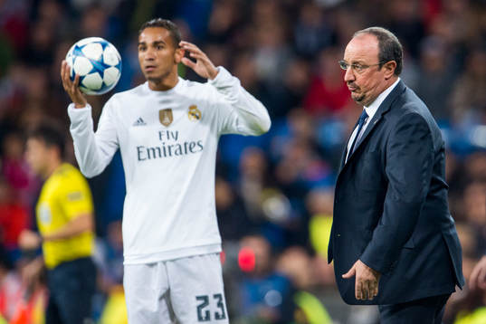 Real Madrids Danilo och tränare Rafa Benítez
