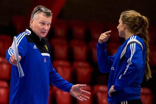 förbundskapten Thomas Sivertsson och Linn Blohm
