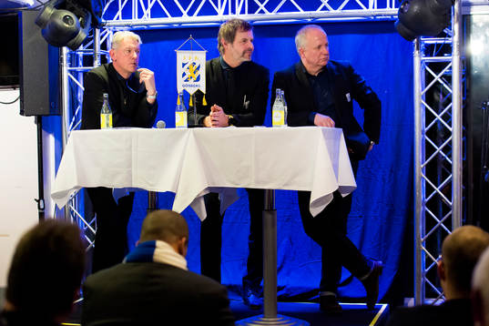 Ulf Ivarsson, kassör, Karl Jartun, ordförande och Mikael Källström ledamot i IFK Göteborg