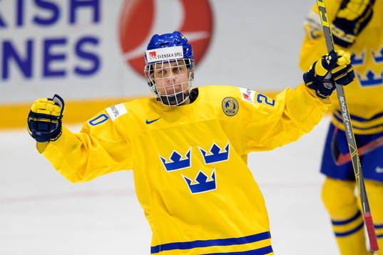 Sveriges Joel Eriksson Ek jublar