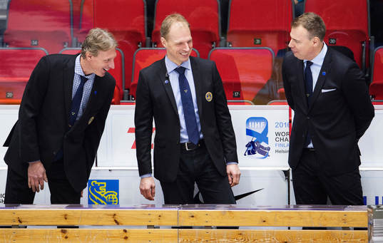 Sveriges assisterande tränare Anders Johansson och Magnus