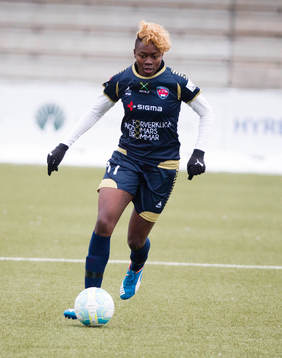Rosengårds nyförvärv Gaëlle Enganamouit som gjorde två mål