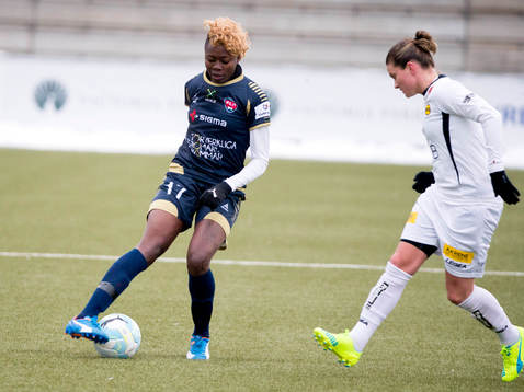 Rosengårds nyförvärv Gaëlle Enganamouit som gjorde två mål