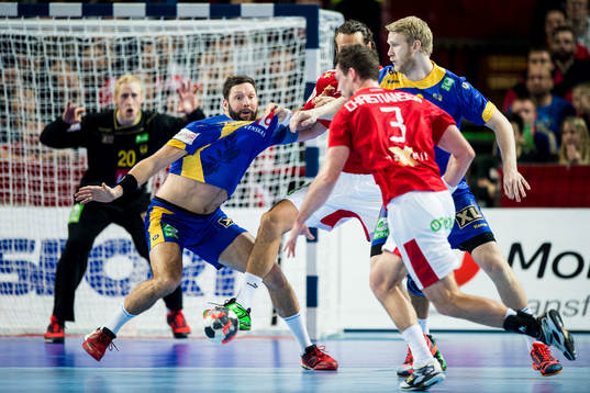 Sveriges Tobias Karlsson och Philip Stenmalm mot Danmarks