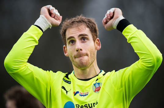 Helsingborgs målvakt Tomer Chencinski jublar