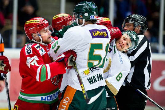 Modos Nichlas Torp, Färjestads Rickard Wallin och Johan