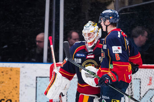 Djurgårdens målvakt Mikael Tellqvist jublar med Andreas