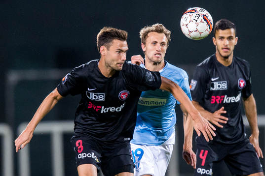Midtjyllands Tim Sparv och Malmö FFs Magnus Wolff Eikrem